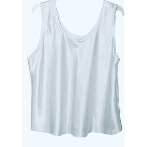 NO MFG. TAG SLEEVELESS ROUND NECK BLOUSE/TANK, WOMENS, 3X, WHITE, DRESSY